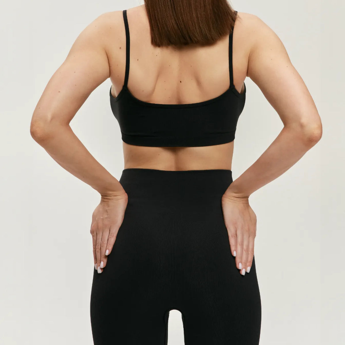 Seamless ribbed bra Dark graphite
