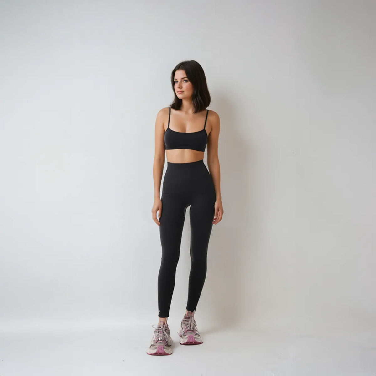Seamless ribbed leggings Dark Graphite