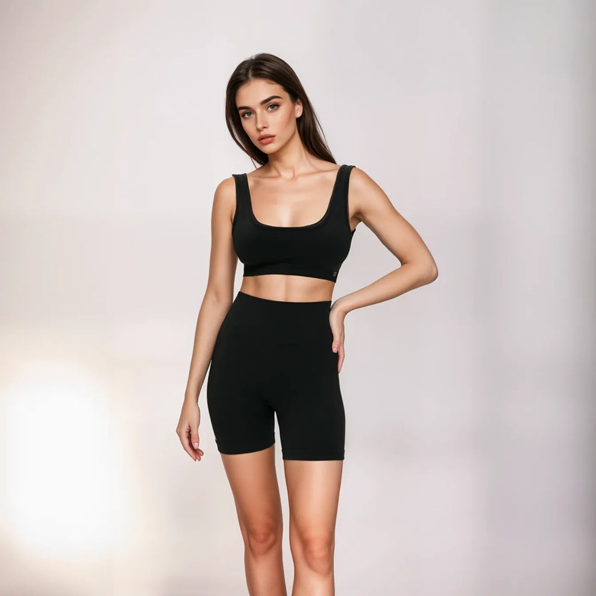 Seamless ribbed top Dark graphite