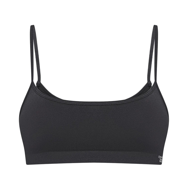 Seamless ribbed bra Dark graphite