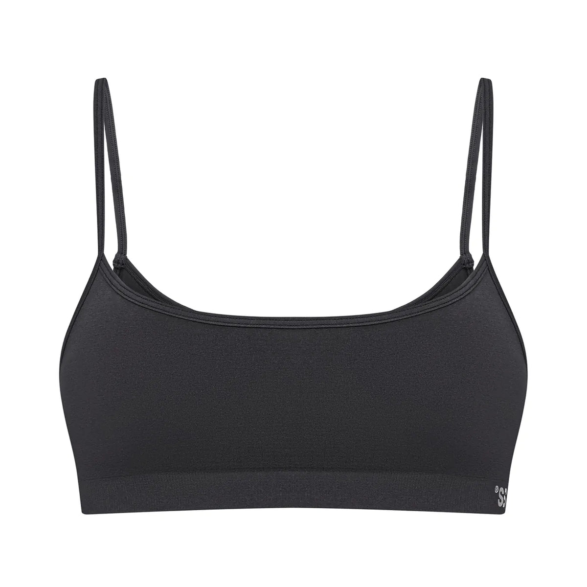 Seamless ribbed bra Dark graphite