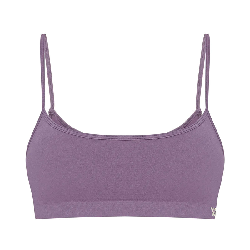 Seamless ribbed bra Plum