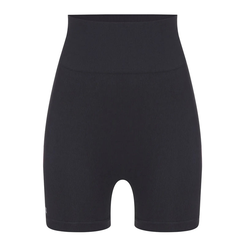 Seamless ribbed shorts Dark graphite