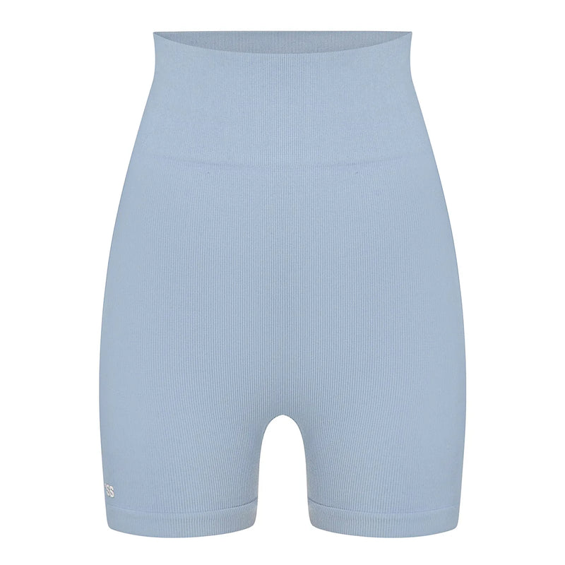 Seamless ribbed shorts Dirty blue