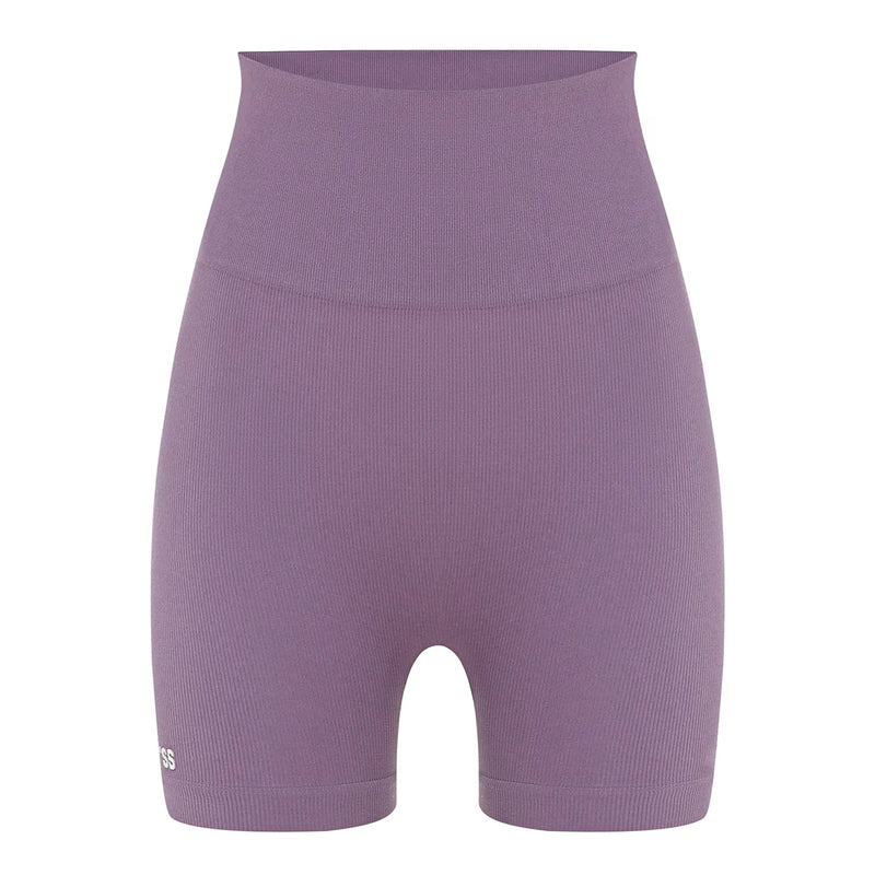 Seamless ribbed shorts Plum