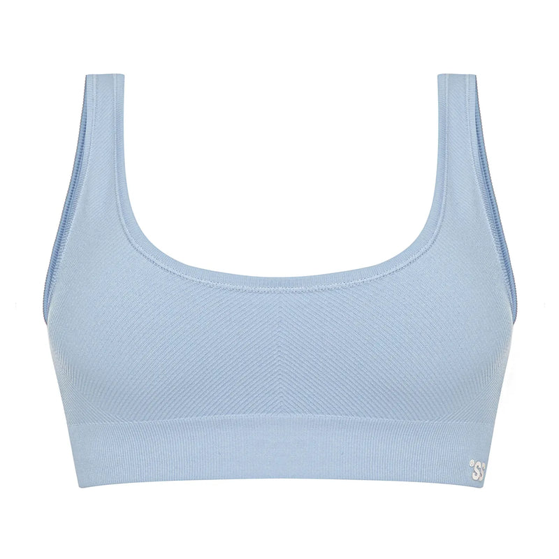 Seamless ribbed top Dirty blue
