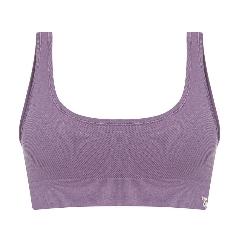 Seamless ribbed top Plum