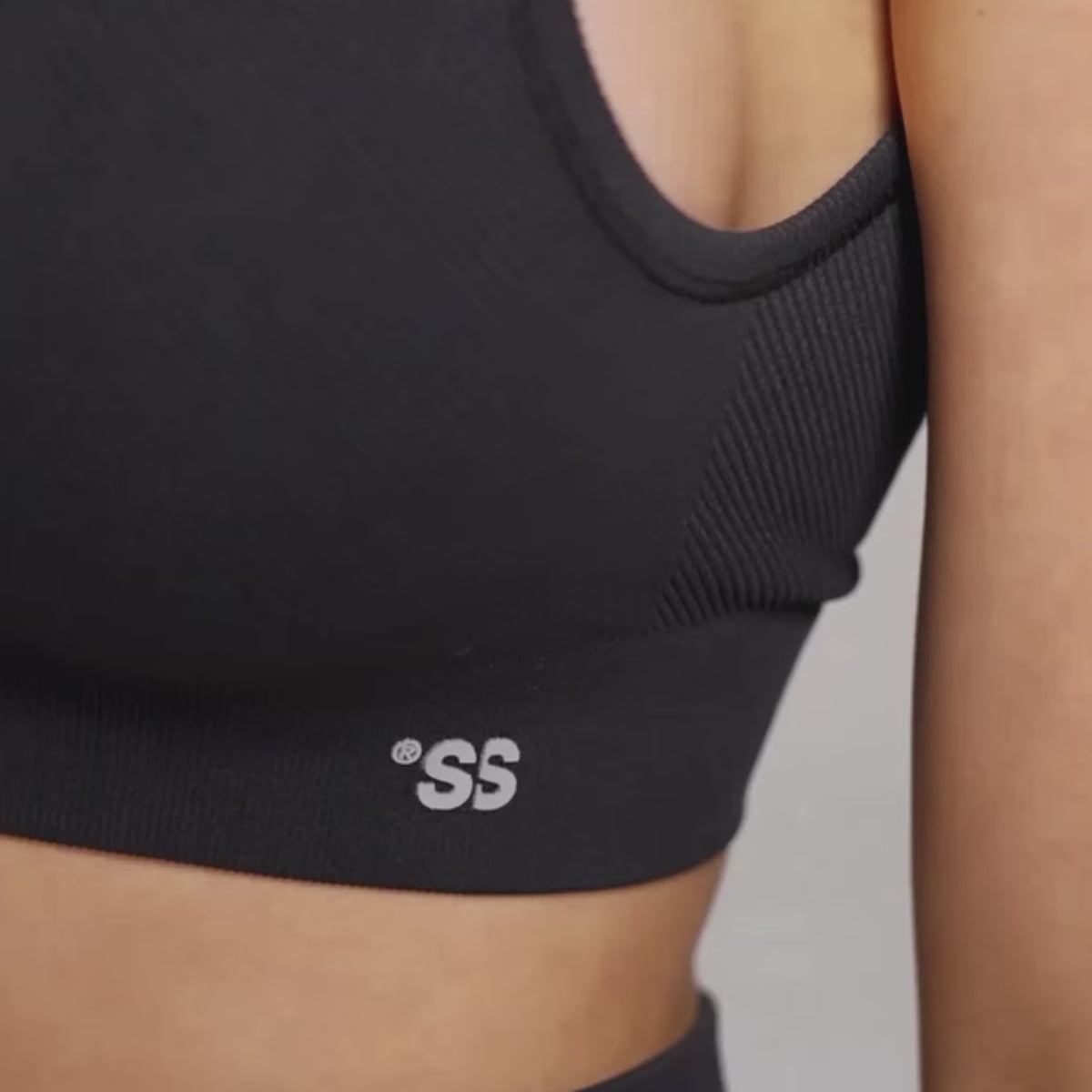 Seamless ribbed top Dark graphite