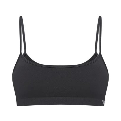 Seamless ribbed bra Dark graphite