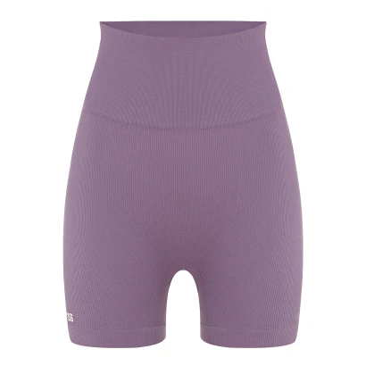 Seamless ribbed shorts Plum