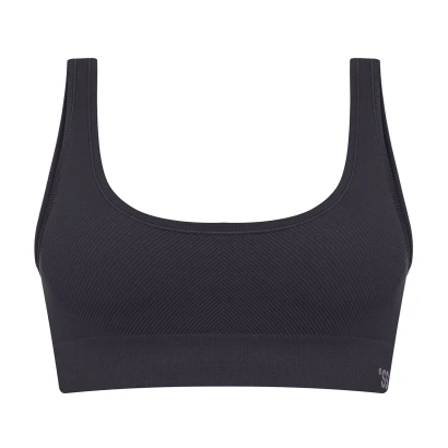 Seamless ribbed top Dark graphite