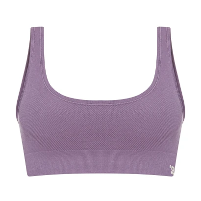 Seamless ribbed top Plum