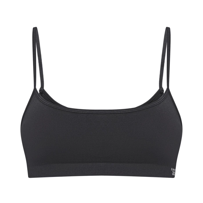 Seamless ribbed bra Dark graphite