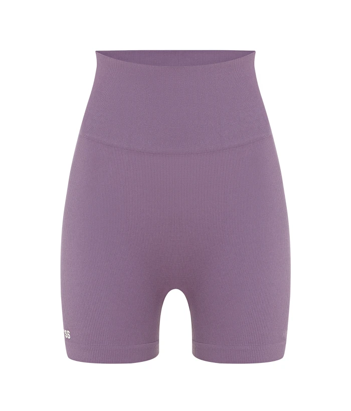 Seamless ribbed shorts Plum