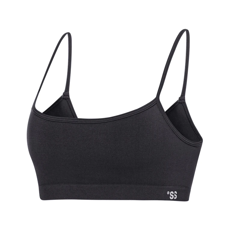 Seamless ribbed bra Dark graphite