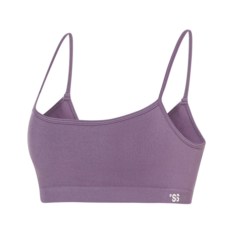 Seamless ribbed bra Plum