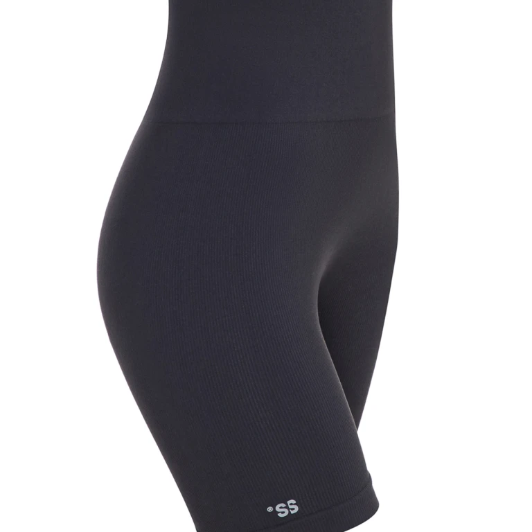 Seamless ribbed shorts Dark graphite