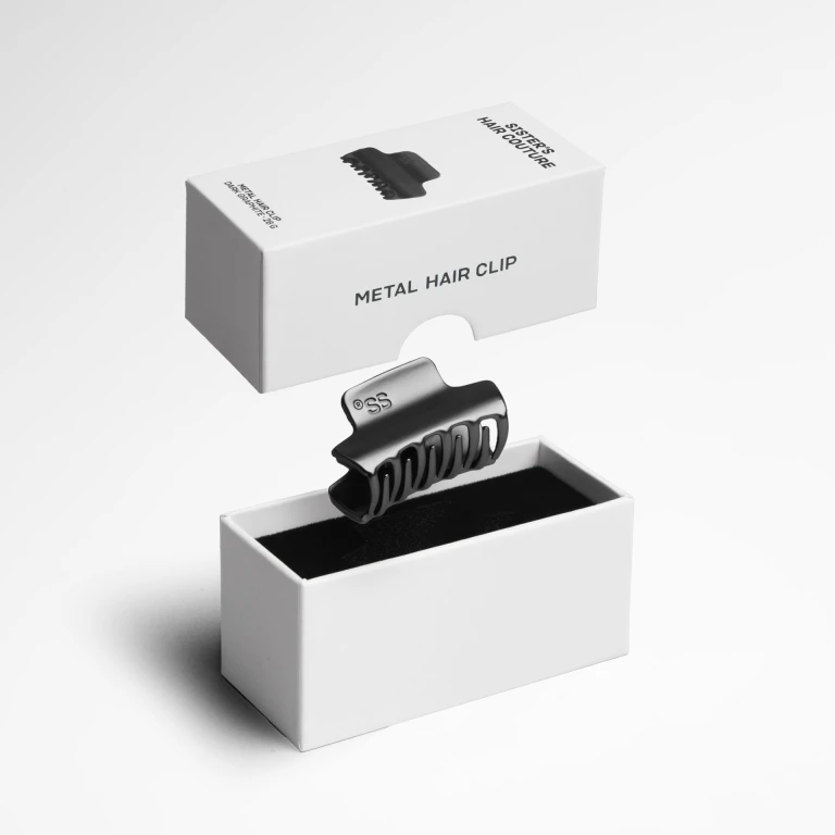 Metal Hair Clip |  Matte dark graphite