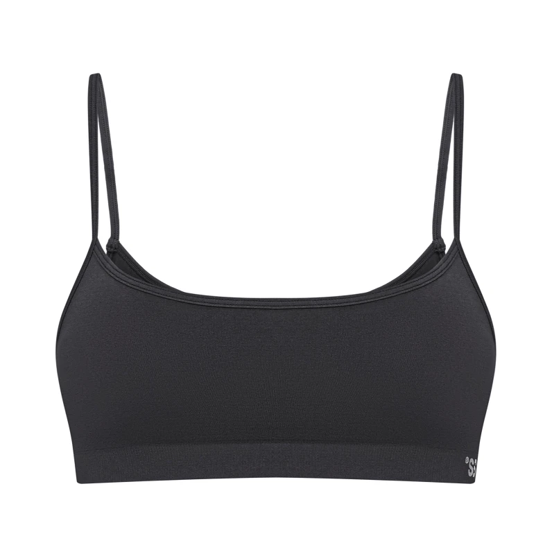 Seamless ribbed bra Dark graphite