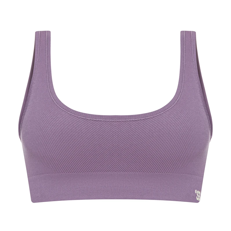 Seamless ribbed top Plum