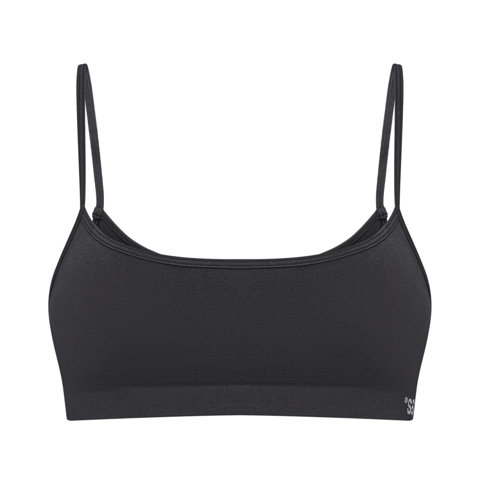 Seamless ribbed bra Dark graphite