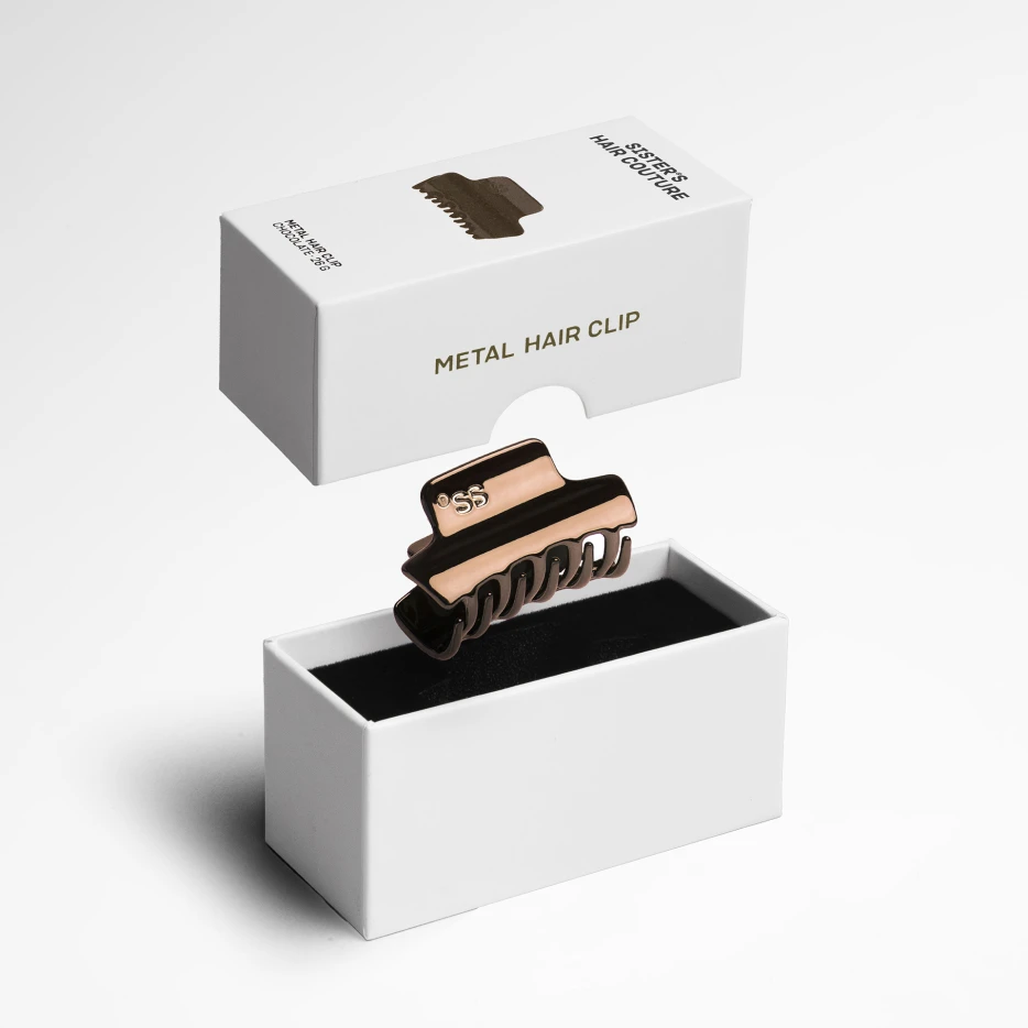 Metal Hair Clip | Chocolate
